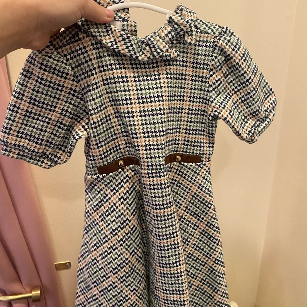 Janie & Jack Plaid Kids Dress with Ruffle Collar